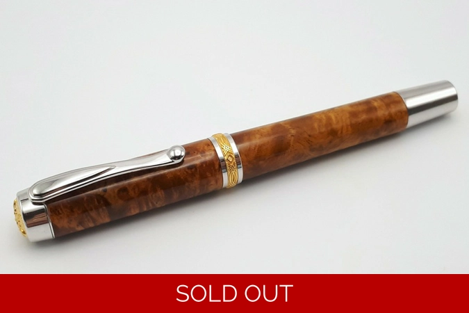 SF1 fountain pen in amboyna burr